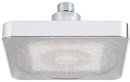 6 Inch Fixed Square Rain Shower Head Water Powered LED Light Color Changing Bathroom Shower Head Sprinkler