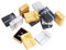 PandaHall 12 Stk Schmuckschatulle Papier Geschenkboxen mit Schleifenband Pappschachteln mit Deckel für Weihnachten Ohrringe Schmuckringe Anhänger Halsketten Armband Display, Golden/Silber/Schwarz