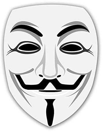 SkinoEu® 1 x Vinyl Aufkleber Autoaufkleber Sticker Mask Anonymous Maske Vendetta Auto Motorrad Fahrrad Tuning B 44 Z*