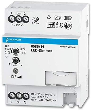 Busch-Jaeger 6586/14 Busch-Dimmer®, REG,LED, 20-800 W, lichtgrau (2CKA006590A0192)