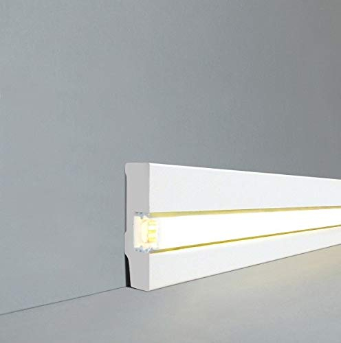 LED | battiscopa luce Herford 58 x 16 mm 721.1658L | battiscopa LED | barra luminosa | inclusa copertura bianca | battiscopa professionale - bianco