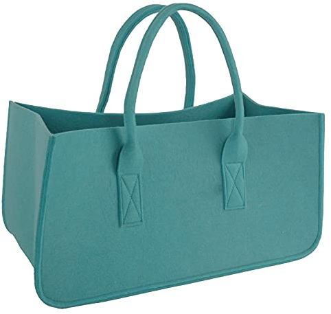 Close Up Filztasche Kaminholztasche Filzkorb Korb Kaminholzkorb Filz Zeitungsständer Zeitungskorb, ca. 50 x 25 x 25 cm (Türkis)