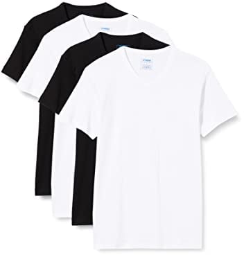 Athena Homme Promo Tee-shirt Coton Lot de 4 - Bio 8a69 Maillot de corps, Blanc/Noir, M EU
