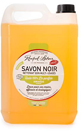 Rampal Latour - Savon noir à l'huile de lin - Nettoyant soin Multi-Usages - Efficace - Doux pour vos Mains - 5L (Amande)