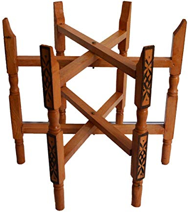 Simandra Holzgestell für Tablett Gestell Untergestell für marokkanisches Silbertablett Größe Groß