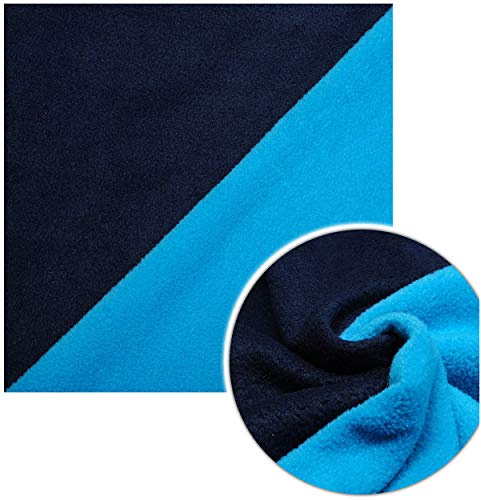 alles-meine.de GmbH Warmer Fleece Stoff - Meterware am Stück - Double Face / 2 seitig - hell & dunkel blau - antipilling/Fleecestoff - 100% Polyester - Winterstoff - Stoffe Mu..