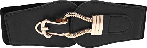 BlackButterfly Vintage Elastico Corda Gancio Cintura (Nero, XL)