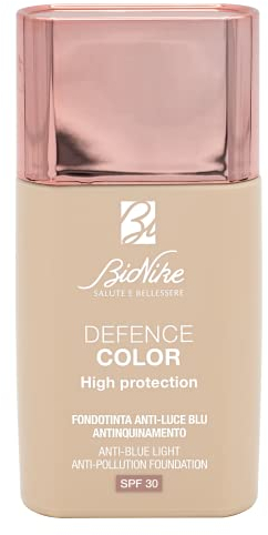 Bionike Defence Color - Fondotinta High Protection per Pelle Chiara e Ipersensibile SPF 30, Anti Inquinamento e Luce Blu, Contrasta Macchie e Invecchiamento, Rinforza e Ripara la Cute, 30 ml