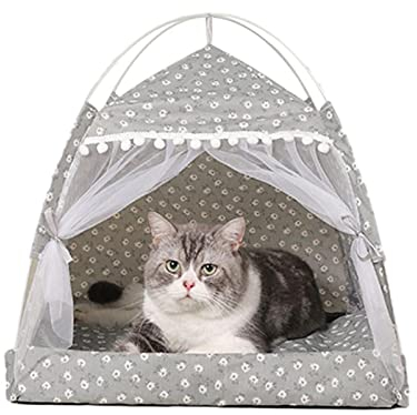 Nrkin Tipi Zelt für Haustiere Hundezelt Katzenzelt Haustierzelte Häuser Abnehmbar und Waschbar Atmungsaktiv Haustierbett Haustier Zelt Möbel Hundebett Katzenbett