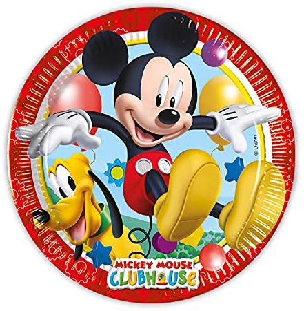 Procos 93493 - Platos de fiesta (20 cm, 8 unidades), diseño de Mickey Mouse