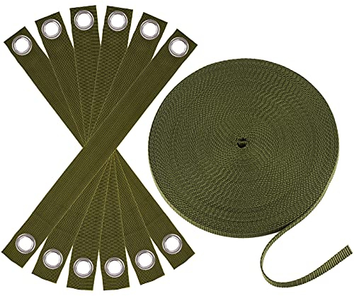 Shitailu Professionelles Baumpfahl-Set für 2 Bäume - 6 Stück 39,9 cm Baumgurte + 180 m starkes Seil für Pflanzen zur Fixierung von geraden und gesunden Wachstum, grün