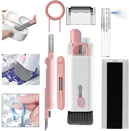 7-in-1 Cleaner Kit for Airpods Headphones,Keyboard Earbuds Case & Computer, Deep Cleaning Tools with Screen Cleaner for Airpods 1/2/3/ Pro, Earphones,Laptop and Camera