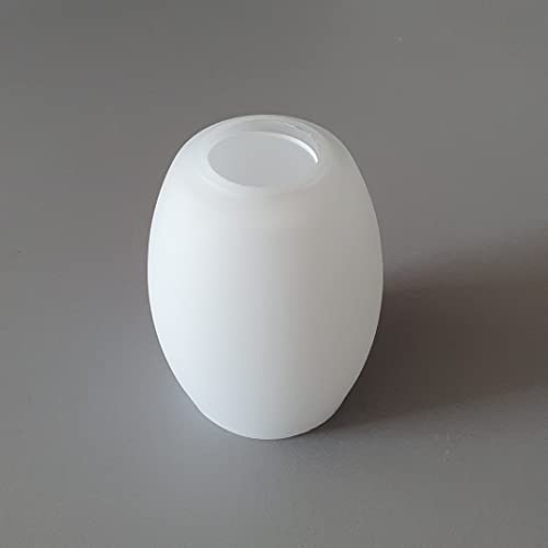 Lampenglas weiß/klar spiralform/gepunktet Design E14 Ersatzschirm Schirm Glas Lampenschirm Ersatzglas f. Pendelleuchte Tischlampe u.a. für Led Leuchte (weiß matt länglich)