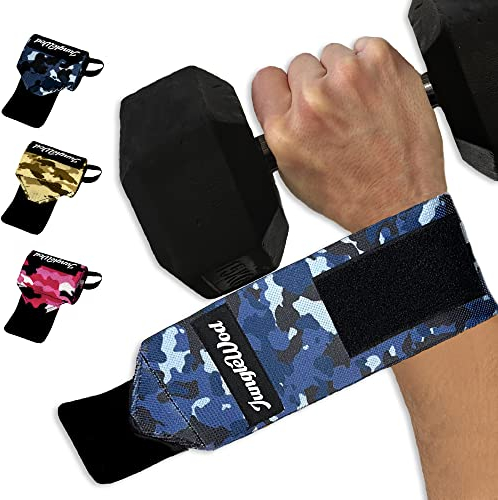 Jungle WOD Elastische Crossfit-Handgelenkbandagen mit Daumengriff, ideal für Calisthenic, Fitnessstudio, Gewichtheben, Handgelenk Bandagen (Wrist Wraps) für Damen und Herren, Unisex