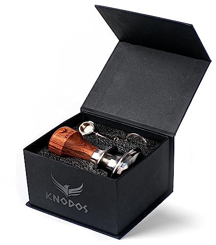 KNODOS 51mm Tamper for DeLonghi Smeg Casabrews Machines Calibrated Self Levelling Coffee Press Tool with Rosewood Handle – Includes 3 Springs (20 lb / 25 lb / 30 lb)