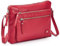 Wise Owl Kleine Crossbody Tasche – Weiches genarbtes Echtleder, Dreifach-Reißverschluss, Premium Umhängetasche für Damen – Rotes Nappa