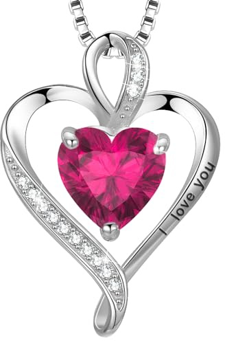 LAVUMO Herz Kette Damen I love you Halskette Schmuck Geschenke für Frauen | Silber 925 Echt/Messing Kette Geschenk Freundin MaMa an Geburtstags Valentinstag Muttertag Mit Rose Geschenkbox