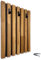 FLEXISTYLE Kleiderhaken wand Wandgarderobe Garderobe Holz Eiche Lamellen Schwarz 4 Dimensionen (40x60cm)