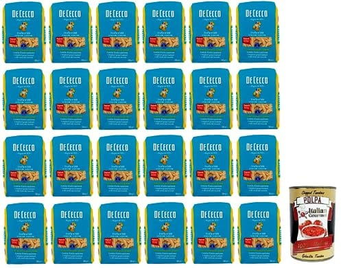 Italian Gourmet Trofie N 188 Pasta di semola Weizen aus Italien 24 x 500g | Formato ligure arricciato e ruvido; nimmt Pesto, Ragù und cremige Dressings, Gesamtnettogewicht 12 kg + Kostenlos Polpa 400g