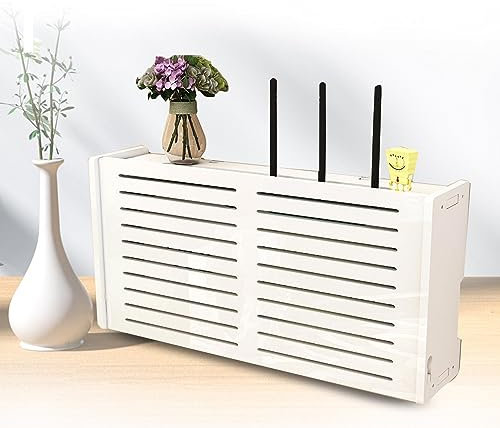 WiFi Router Aufbewahrungsbox Regal Wandhalterung Router Box Verstecken Kabel Verstecken Box WandhäNgende Regale,F40x10x20cm
