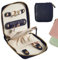FEMIECHO Travel Jewelry Organizer Case - for Tangle-Free Necklaces, Earrings, Rings, Bracelets Storage, Travel Essentials, Fashion Portable Jewelry Travel bags for Women - Small Black