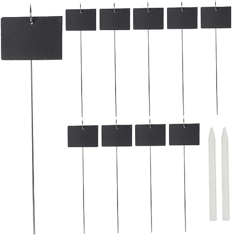Levemolo Etikett 1 Satz Gartenmarkierungen Schiefer Pflanzenmarkierungspfähle Pflanzenetiketten Schiefer Namensschilder Für Pflanzen Schiefer-tags Rasen Kleine Pflanze Rostfreier Stahl