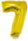 NEU Mini-Folienballon am Papierstäbchen, Zahl 7, gold, ca. 40cm