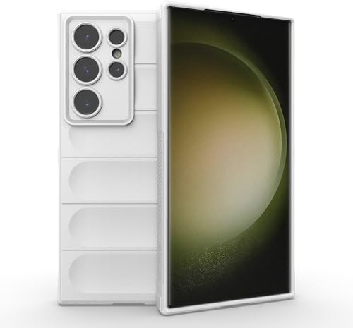 ESTH® Coque Silicone Liquide pour Samsung Galaxy S24 Ultra (Blanc) avec Protection Anti-germes et Doublure Douce en Microfibre, Housse Full Body Protection Étui Antichoc