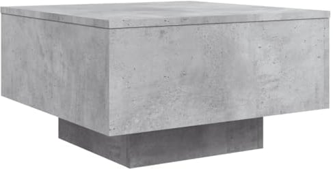 vidaXL Mesa de Centro con Luces LED Gris hormigón 55x55x31 cm