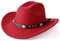 Nickoler Western-Cowboyhut für Damen, breite Krempe, Filz-Cowboyhut, Cowgirl-Hut für Damen, Westernhut, Rot/Ausflug, einfarbig (Getaway Solids), S-M