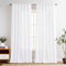 Vangao Gardinen Leinen Vorhänge mit Futter 140Bx225H(cm) Länge für Wohnzimmer Schlafzimmer Landhausstil Bauernhaus Modern Lichtfilterung Fenster Vorhang mit verdeckten Schlaufen 2 Panel Weiß