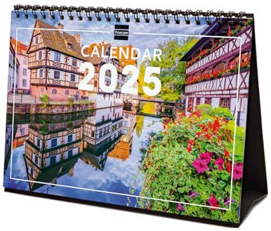 Finocam - Bebilderter Tischkalender International 2025 Monatsansicht Januar 2025 bis Dezember 2025 (12 Monate) Charming International