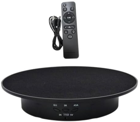 perfk 360 rotierenden Elektrische Rotierenden Display-Ständer mit Fernbedienung, Plattenspieler Schmuck Halter für Kosmetik, Schwarz