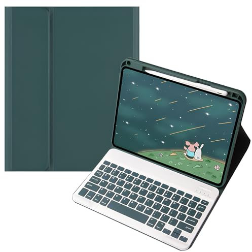 Funda con Teclado para Huawei Matepad 11.5S 2024, Español ñ, Teclado Bluetooth inalámbrico Desmontable y portalápices,Deep Green