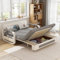OLEYLUCKLIVE Ausziehbares Schlafsofa - Sofa mit Schlaffunktion und Stauraum, Schlafcouch für kleine Räume und Wohnzimmer, Dunkelgrau und Weiß (120cm)