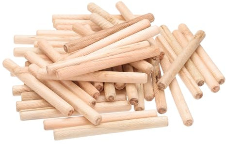 PATIKIL 1/2 Chevilles En Bois, 212 Pcs M12x120mm Chevilles En Bois Dur Rainures Cannelées Insertion Facile Pour Artisanat Meubles Porte Art