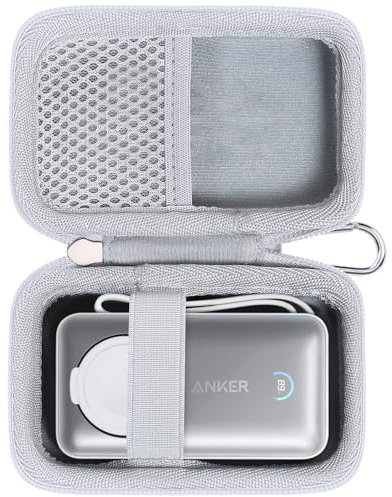 Khanka Hard Carrying Case Replacement for Anker MagGo Power Bank for Apple Watch 10,000mAh, Storage Travel Cover for Anker 35W Max Battery Pack(Case Only) (White)