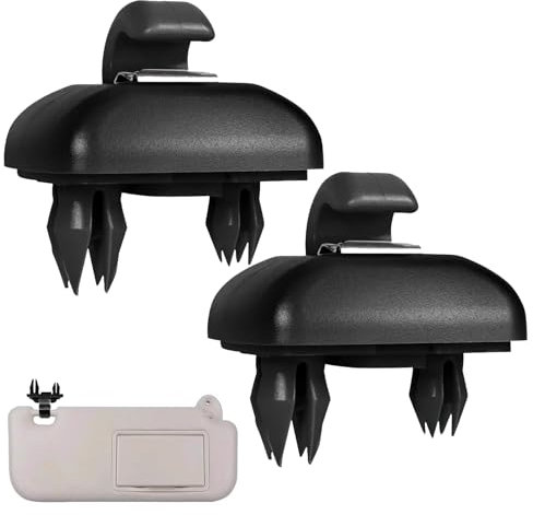 2 Stück Auto Sonnenblende Haken, Auto Sonnenblende Clip Haken, Sonnenblendenhalter, Sun Visor Clip -Beutel, Sonnenblende Halterung, Sonnenblenden Kompatibel mit Autos (Schwarze)