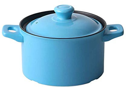 CVQJL Cocotte en Céramique avec Couvercle, Cocotte en céramique, Casserole à Lait en céramique avec Couvercle, marmite à ragoût, poêle antiadhésive de 2,5 l (Style Blanc)