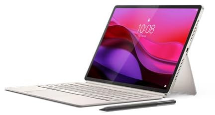 Lenovo - Yoga Tab Plus - 12.7 3K (2944 x 1840) Tablet - 256GB with Keyboard Stand + Pen - Seashell 16GB LPDDR5X AI Computing Power ZAEG0096US