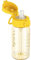 OLDLEY Kids Water Bottles with Straw 420ml/14oz BPA Free Tritan Water Bottle with Handle Leakproof Time Marker School Sports Drinking Bottle for Toddler Boys Girls (Yellow)