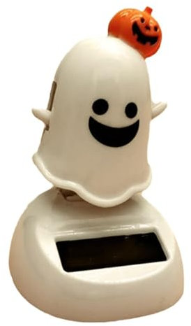 Pomurom Wackelfigur Halloween Geist, Solarbetriebener Schwingender Geist, Solar Tanzende Geist Wackelfigur Spielzeug für Auto Armaturenbrett Haus Büro Schreibtisch Dekoration, Geschenk für Fahrer