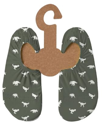 Slipstop Kinder Strandschuhe Anti Rutsch Ballett Schuhe Schwimmschuhe Urlaub Badeschuhe Pool Unisex Dino Green, Größe 27-29