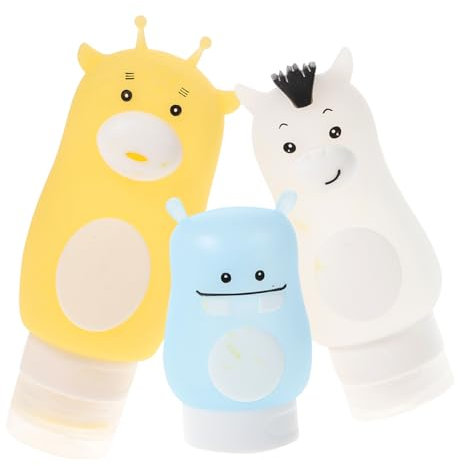 SOIMISS Travel Size Dispenser Bottles Set 50ml Rabbit 70ml 90ml Polar Bear Cartoon Shampoo Shower Gel Storage Bottles Random Style