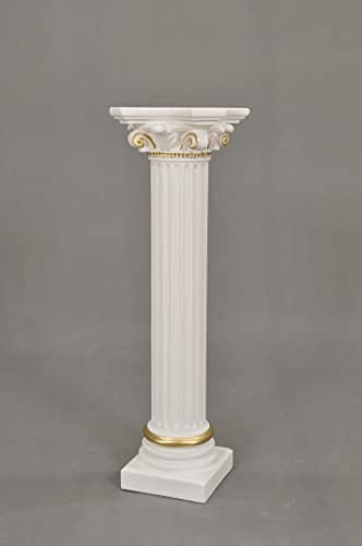 CINAR Säule Mäander Style Beistelltisch Dekosäule 76cm Griechische Antik Retro Rokoko Säule Barock Blumenständer Podest Handbemalt