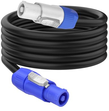 XMSJSIY PowerCon Stromkabel 14 AWG 3 Pin AC PowerCon Eingang zur Ausgabe Leistungsverlängerungskabel Kabel Draht für LED-Bildschirm Strahllicht, Bühnenlicht Strom, Audio-Video-Ausrüstung - 2M / 6.5FT