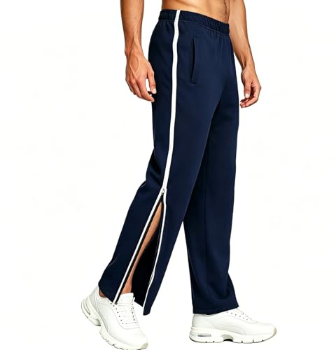 Neteson Jogginghose Herren Reha Hose Seitlich Zu Öffnen Trainingshose | Sporthose Baggy Abreißhose Lockere Lässig Freizeithose Sportswear