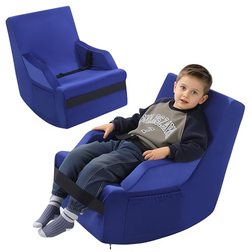 BALAPET Sensory Rocking Chair for Kids, High-Density Foam Calming Sensory Rocker for Kids, Balance Seat with Seatbelt Helps Children Relax, Focus & Play, Flexible Indoor & Outdoor Seating