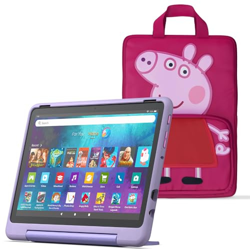 Amazon Fire HD 10 Kids Pro tablet (newest gen)| ages 6–12 | 10.1 brilliant screen, parental controls, 32GB + Peppa Pig Carrying Case for Amazon Kids Tablets