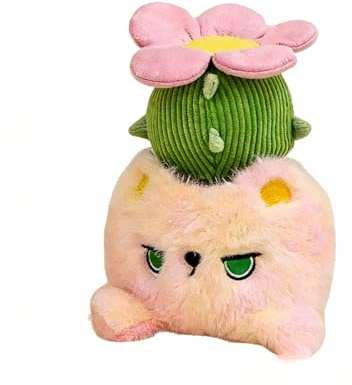 Kuscheltier Pflanzen-Plüschtier Topfpflanzen Katze Abnehmbares Design Interessant kreatives Ornament Stofftier Offizielles Kinder Eingebauter Duft Spielzeug Geschenk Mädchen Jungen 17cm Kaktus